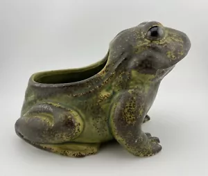 Toad Frog Napcoware Green Art Pottery Planter Scrubbie Holder Japan Vintage - Picture 1 of 13