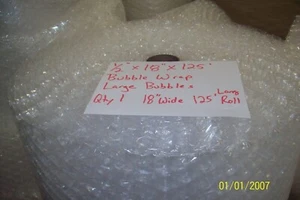 1/2" Large Bubble Cushioning Wrap Padding Roll 125' x 18" Wide 125 FT Perf 12 - Picture 1 of 1
