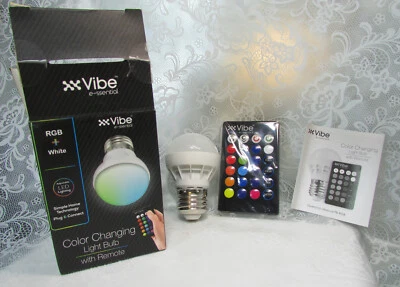 New Vibe 4 Mode 15 Color-changing LED RGB + White E26/E27 Light Bulb & Remote - Image 1 of 4