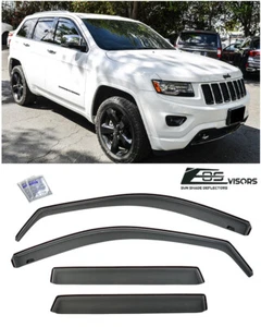 For 11-21 Jeep Grand Cherokee IN-CHANNEL Smoke Tinted Side Vents Rain Guards - Picture 1 of 12