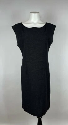 Vestido recto EILEEN FISHER cuello de barco fuera del hombro 100 % lana S Foto 1 de 4