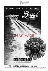 1942 Advert Bristol 'HERCULES' Sleeve-Valve Aero Engines (4) WW2 Print Ad 737/52 - Picture 1 of 1