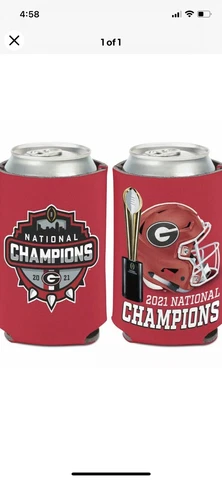 GEORGIA BULLDOGS 2021🔥 NCAA NATIONAL CHAMPIONS 2 SIDED CAN  🔥COOZIE HOLDER🔥 Cover