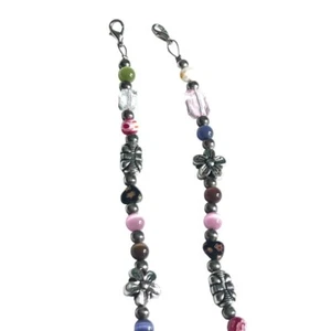 Face Mask Beaded Holder Stap Necklace Metal Flowers - Picture 1 of 8