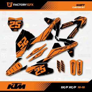Orange Black Shift Graphics Kit fits KTM 16-18 SX SXF XC XCF 125 200 250 300 450 - Foto 1 di 5