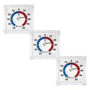 3 Stück Kühlschrankthermometer Set selbstklebend analog Nachjustierbar + - 50°C - Bild 1 von 5