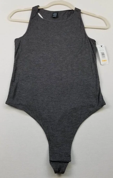 NUEVO Body Lencería Rene Rofe Para Mujer Pequeño Gris Sin Mangas Cuello Redondo Elastizado Foto 1 de 4