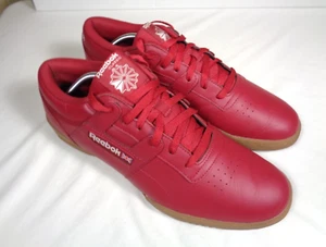 Reebok classic leather Sneakers shoes red Men's US Size 13 Low Top 1Y3001 ~ EUC - Picture 1 of 21
