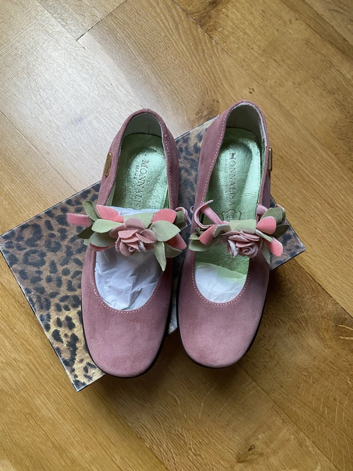 Scarpe Monnalisa Mary Jane da bambina taglia UK 1 EU33 nuove con etichette - Immagine 1 di 4