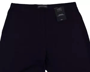 M&S Womens Marks and Spencer Black Slim Trousers Size 12 Petite LABEL - Picture 1 of 10