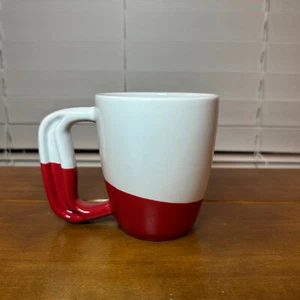 Nueva taza ergonómica Libbey Easy Hold de 16 oz blanca roja cerámica estilo jamber - Imagen 1 de 6
