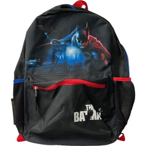 DC Comics The Batman 2022 Backpack 17" Book Bag Black Adjustable Straps NEW - Picture 1 of 4