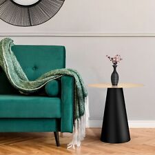 Table d'appoint noir mat table basse de salon en métal forme d'entonnoir Ø 50 cm