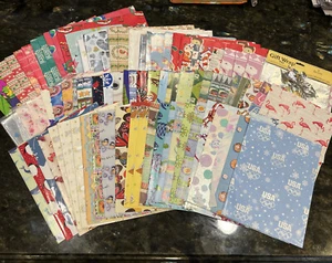 Huge Lot Vtg 70s-2000s Holiday Wrapping Paper Full Sheet Asst Sizes Olympics USA - Picture 1 of 4