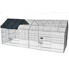 Metal Run Rabbit Guinea Pig Chicken Duck Ferret Dog Cat Pet Enclosure Roof Hutch
