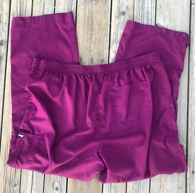 Greys Anatomy Scrubs 2XL XXL Womens Wine Straight 4-Pocket Pull On Barco - Image 1 of 3