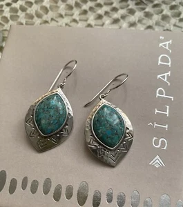 Silpada Sterling Silver Turquoise Southwest Dangle Earrings NEW - Picture 1 of 6