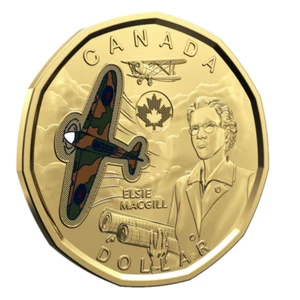 🇨🇦 Canada $1 Dollar Coin Loonie, Elsie MacGill Space Engineer, Colored, 2023 - Picture 1 of 2