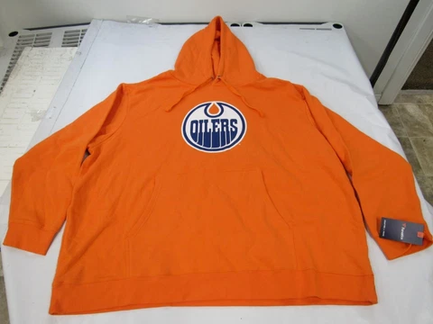 New -Minor Flaw- Edmonton Oilers #1 Dad Mens Size 5XL 5XLarge Orange Hoodie Cover