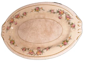 VTG Porcelain Homer Laughlin Eggshell Georgian 9 1/2" Oval Platter 1940 Floral - Picture 1 of 3