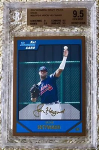 2007 BOWMAN DRAFT PICKS GOLD JASON HEYWARD RC BGS 9.5 LOW POP - Picture 1 of 2