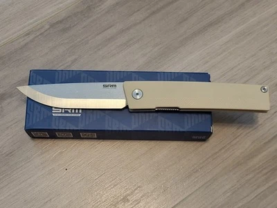 Cuchillos SRM 401L-GT Linerlock Cuchillo Plegable 3.25" 10Cr15CoMoV Hoja Blanco G10 Foto 1 de 4