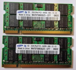 Samsung 4GB (2x2GB) 2Rx8 PC2-6400s-666-12-E3 Memoria Portátil #B-368-02 - Imagen 1 de 2