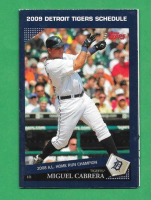 2009 Detroit Tigers 'Miguel Cabrera" Baseball Pocket Schedule - Image 1 of 2