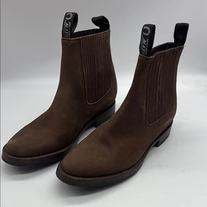Mata brown faux leather Chelsea boots casual fall trendy almond toe NWOT - Picture 1 of 5