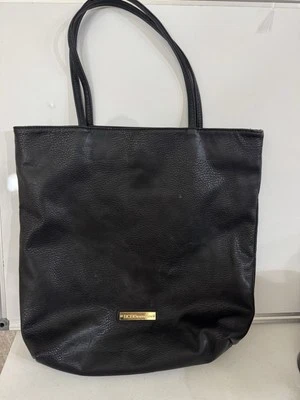 BCB Generation Large Black Faux Leather All Purpose Bag Tote For Work Or School - Imagem 1 de 4