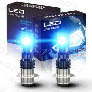 FOR Yamaha Grizzly 350 2007-2019 H6 Blue LED Hyper Headlight Bulbs Lights Kit - Foto 1 di 10