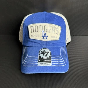 NWT Los Angeles Dodgers 47 Brand Blue Carver Trucker Adjustable Snapback Hat Cap - Picture 1 of 7