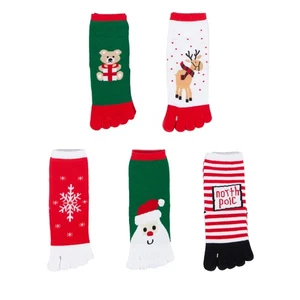 5 Pairs/pack Christmas Cotton Socks Child Cartoon Printing Animal - Picture 1 of 12