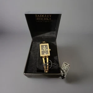 BADGLEY MISCHKA Ladies Watch Gold Tone Crystals Accent Analog Watch - Picture 1 of 8