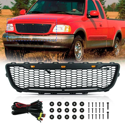 Front Grill for 1999-2003 FORD F150 W/Lights Black - Image 1 of 4