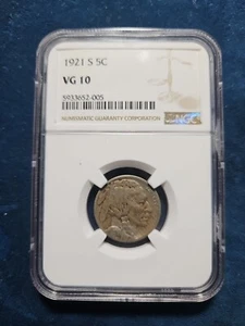 1921-S Buffalo Nickel : PCGS VG10 - Picture 1 of 4