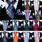 Classic Mens Paisley Solid Striped Tie Silk Necktie Handkerchief Set Wedding