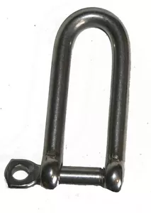 NAUTOS 201 - 4mm ( 5/32") - LONG D SHACKLE WITH SCREW PIN WITH EYE - Loose pin - Picture 1 of 2