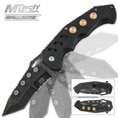 M-Tech USA Ballistic Punisher 4.75" Spring Assist Bullet Folding Tactical Knife - Image 1 of 3