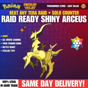 ✨ SHINY ARCEUS ⭐️ BEAT ANY TERA RAID ⭐️ 6IV STELLAR - Pokemon Scarlet And Violet - Picture 1 of 8