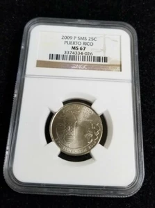 2009 P SMS 25c Puerto Rico Quarter NGC MS67 - Picture 1 of 2