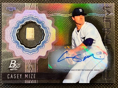 2020 Bowman Platinum Pedigree Autograph Relics Foilfractor #PPRCM Casey Mize 1/1 - Image 1 of 4