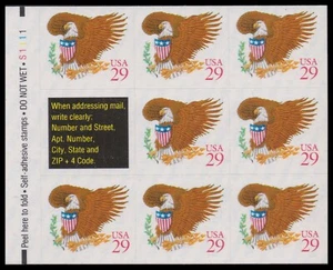 US 2596 Eagle & Shield green 29c plate block 8 D32322 MNH 1992 - Picture 1 of 1