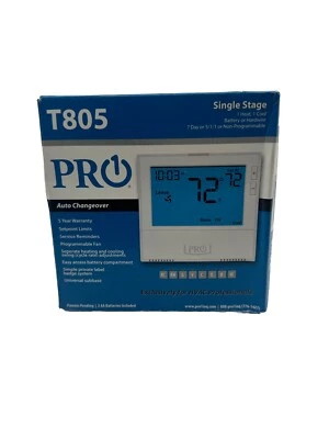 Pro1 Iaq T805 Non-Programmable Thermostat, 7, 5-1-1 Programs, 1 H 1 C, - Image 1 of 2