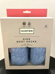 HUNTER ORIGINAL KIDS SZ M TALL 6 STITCH CABLE BOOT ACR BOAT BLUE KAS4024AAB NEW - Picture 1 of 2