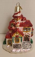 Old World Christmas The Candy Cane Cottage Glass Ornament