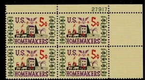 US Scott #1253, Plate Block #27917 1964 Homemakers 5c FVF MNH Upper Right - Picture 1 of 1