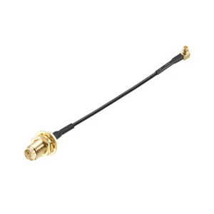 MMCX Mâle Angle Droit à RP-SMA Femelle Cloison RF Adaptateur 4Pouce RF1.37 Câble - Photo 1/3