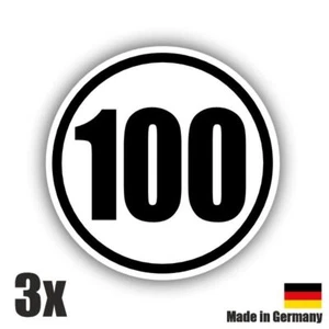 3x Aufkleber Geschwindigkeits-Schild 100 km/h Folie gemäß StVZO § 58 Sticker - Bild 1 von 2