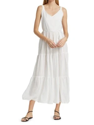 NUEVO SIN ETIQUETAS $188 Espléndido Vestido Wynona en Niveles Mezcla de Lino S Foto 1 de 4